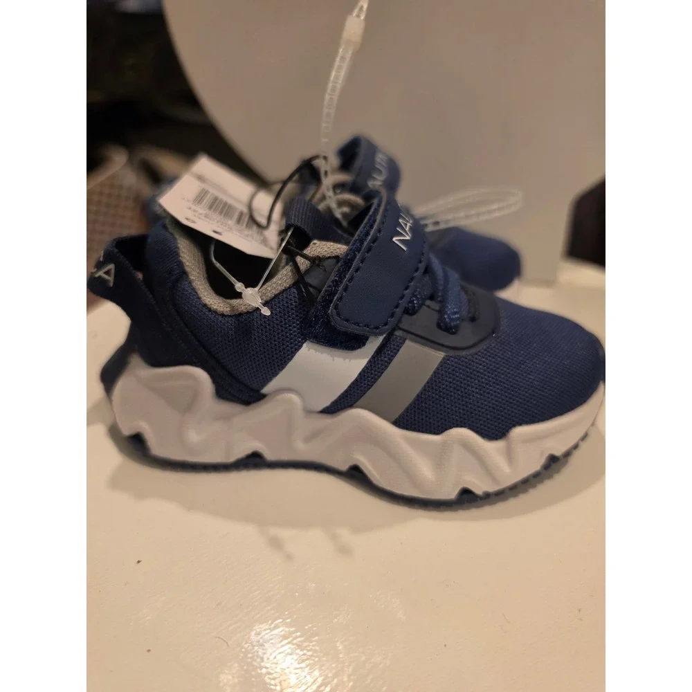 Nautica Manalapin 3T Toddler Sneakers Navy Grey Athletic Shoes KN10872T Size 5